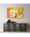 Lily on yellow background - 3-piece Canvas painting for living room | FEEBY