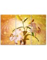 Lily on yellow background - 3-piece Canvas painting for living room | FEEBY