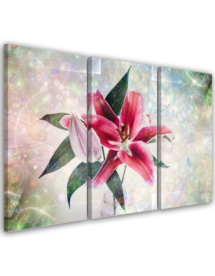 Canvas print for living room - Pink lily | FEEBY