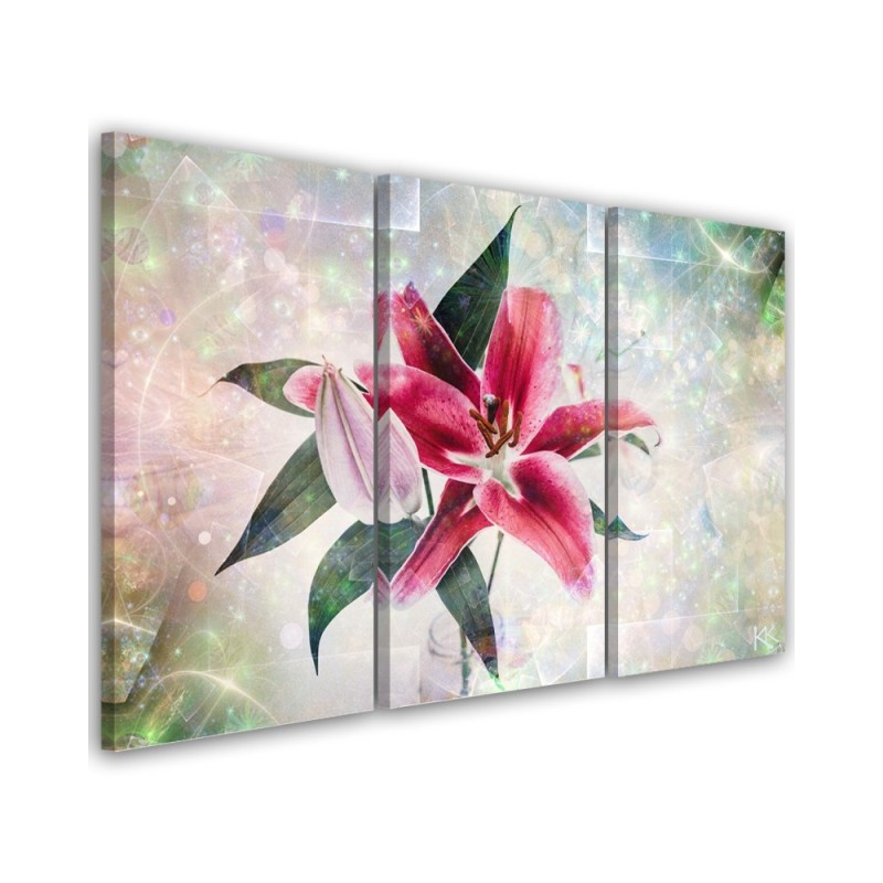 Canvas print for living room - Pink lily | FEEBY