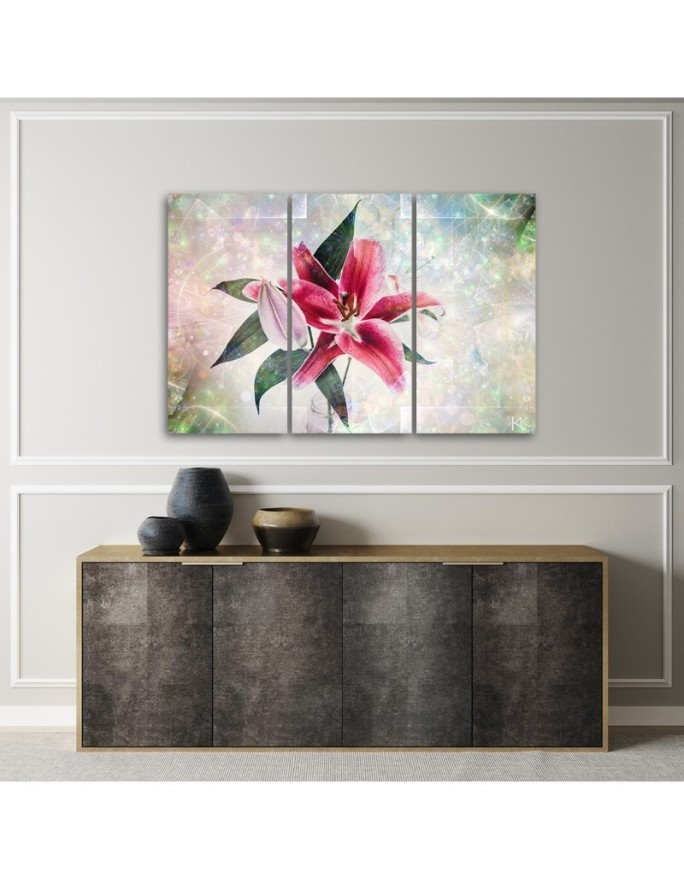 Canvas print for living room - Pink lily | FEEBY