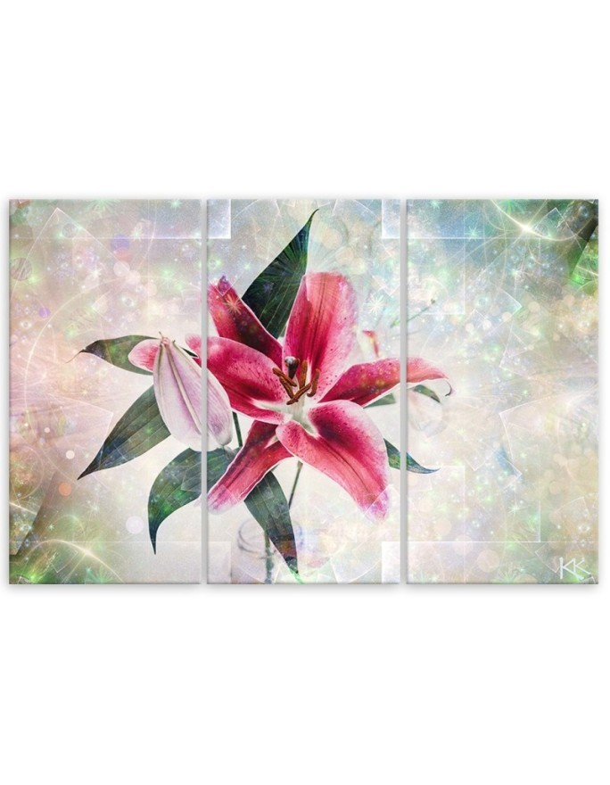 Canvas print for living room - Pink lily | FEEBY