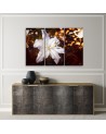 Canvas painting - White lily on brown background | FEEBY