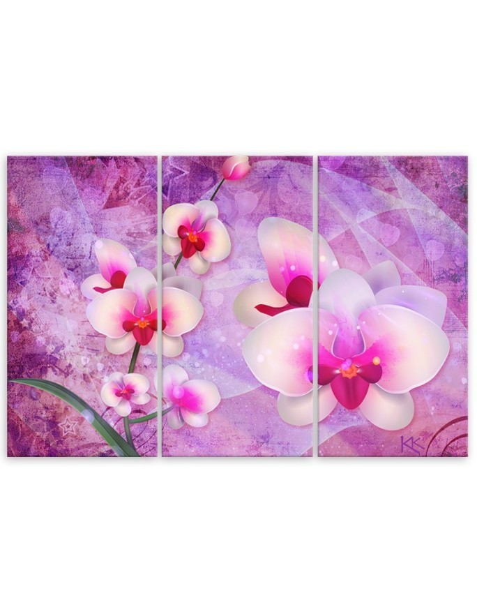 Canvas print for bedroom modern - Orchid Flowers Abstract | FEEBY