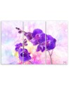 Canvas print for living room 3-part - Purple orchid flower | FEEBY