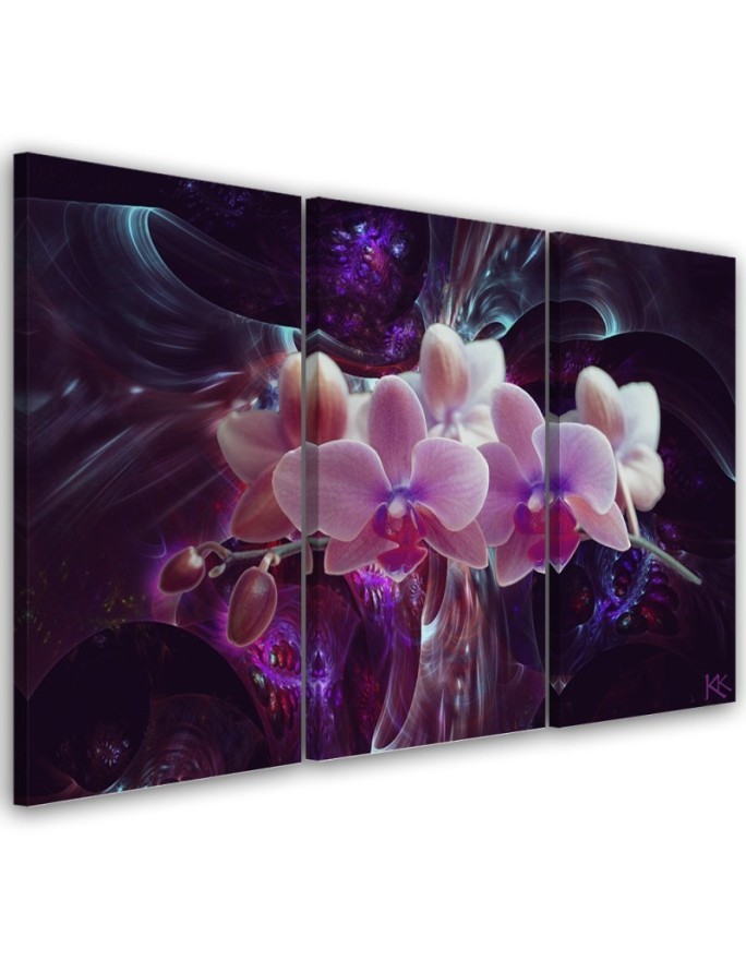 Canvas print modern - White orchid on dark background | FEEBY