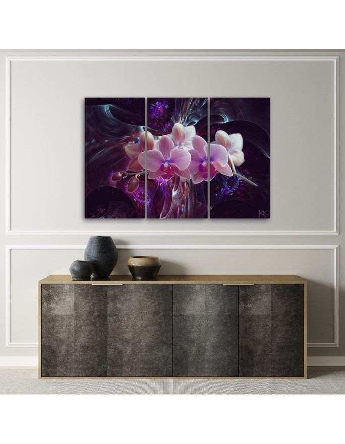 Canvas print modern - White orchid on dark background | FEEBY