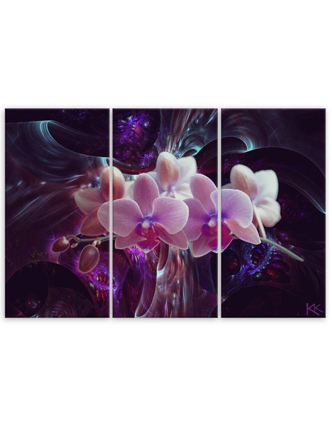 Canvas print modern - White orchid on dark background | FEEBY