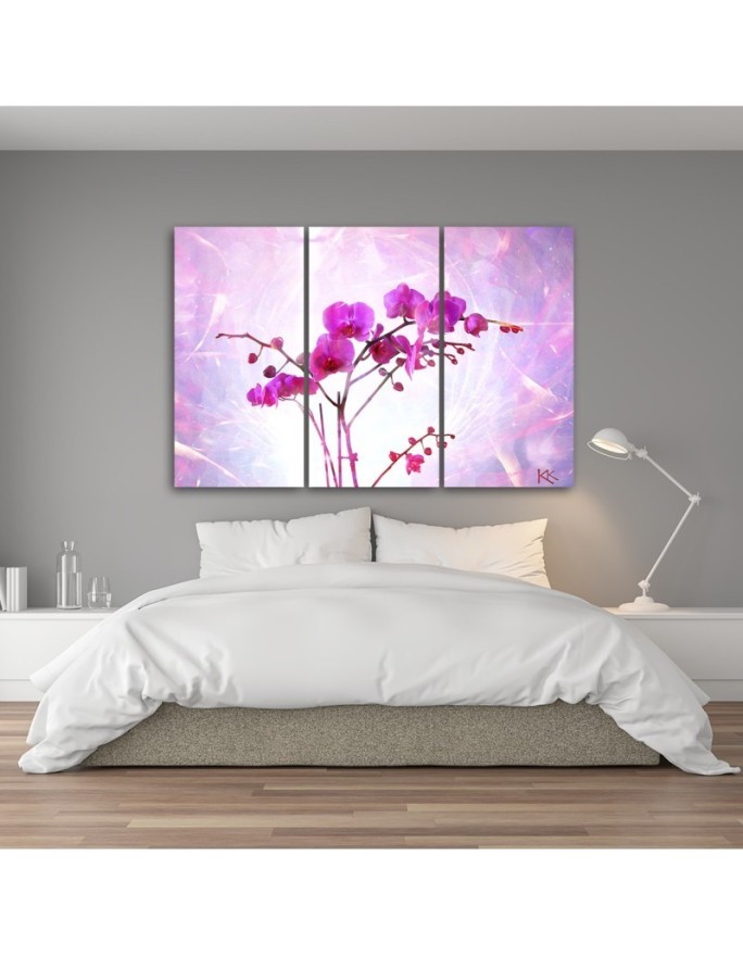 3-piece canvas painting - Ethereal orchid | FEEBY