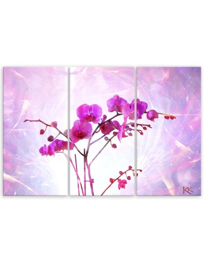 3-piece canvas painting - Ethereal orchid | FEEBY