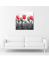 Canvas painting - Red tulips in a meadow | FEEBY