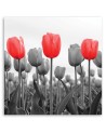 Canvas painting - Red tulips in a meadow | FEEBY