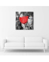 Modern Canvas painting for bedroom - Red tulips in a meadow | FEEBY