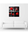 Modern bedroom Canvas painting - Set of red tulips | FEEBY