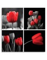 Modern bedroom Canvas painting - Set of red tulips | FEEBY