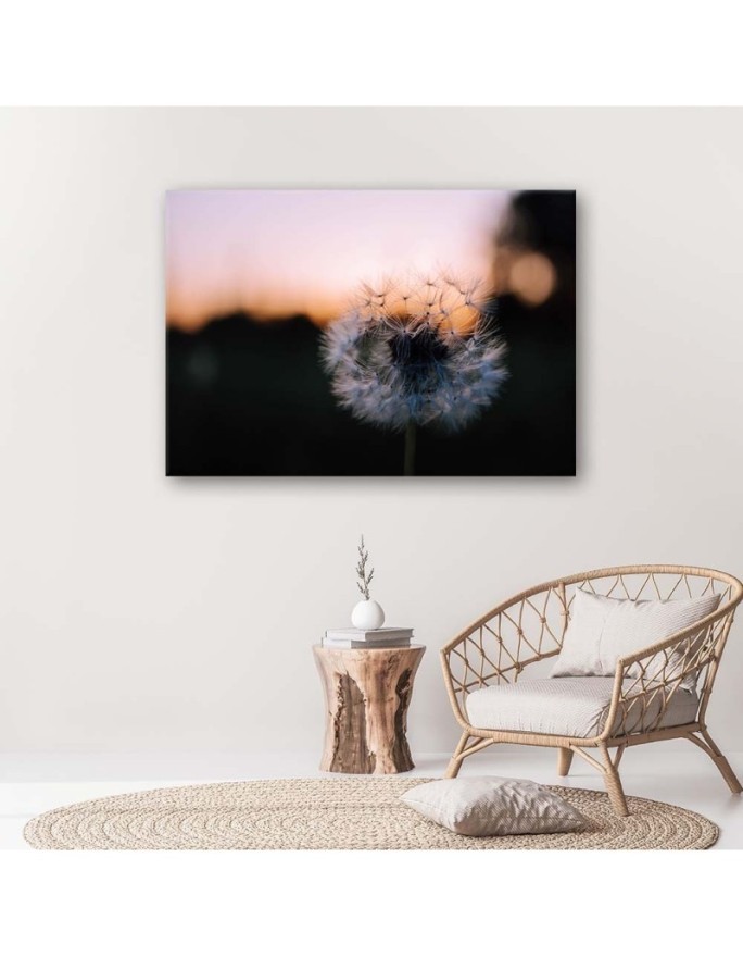 Canvas prints for living room - Dandelion flower and sunset | FEEBY