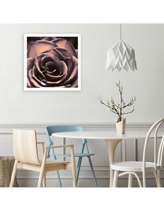 Water drops on a rose - Modern bedroom Canvas painting | FEEBY