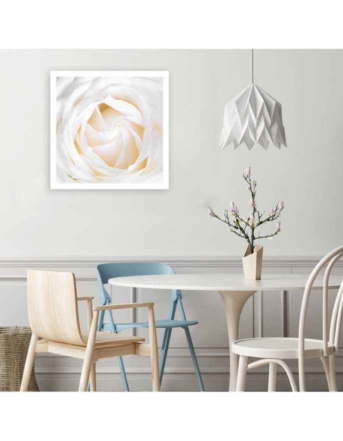 Delicate cream rose - Canvas painting for living room | FEEBY