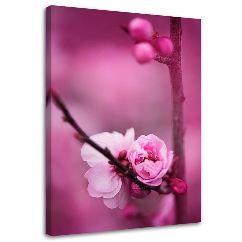 Pink flower macro - Modern painting for living room | FEEBY