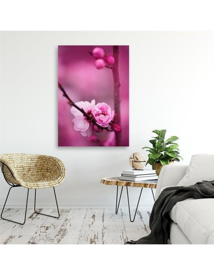 Pink flower macro - Modern painting for living room | FEEBY