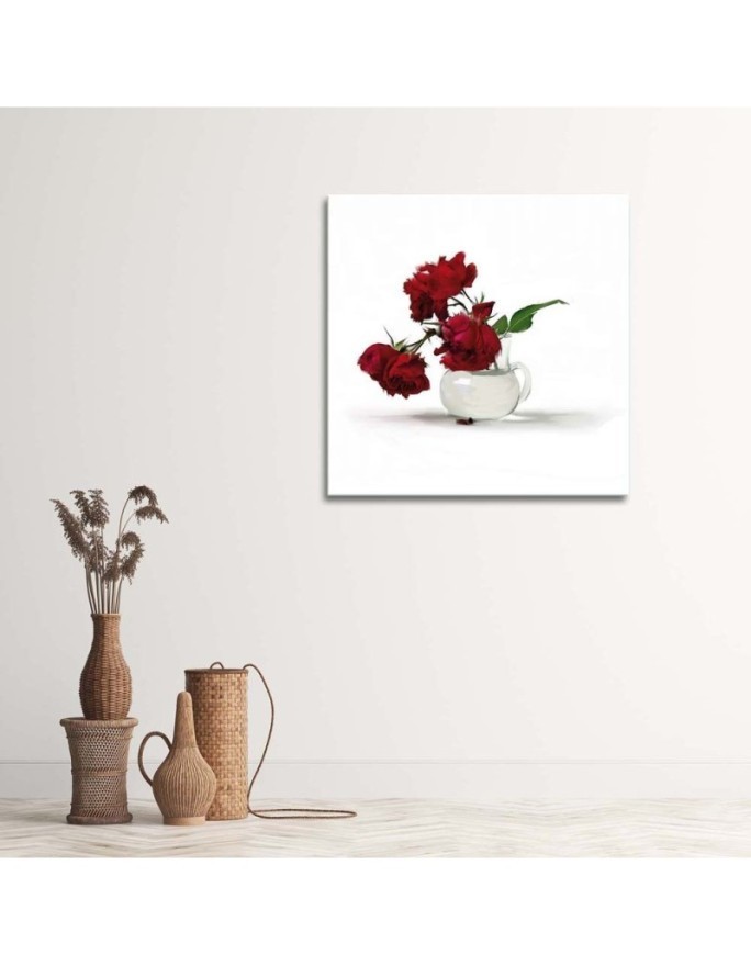Canvas prints for living room - Red roses in a vase | FEEBY
