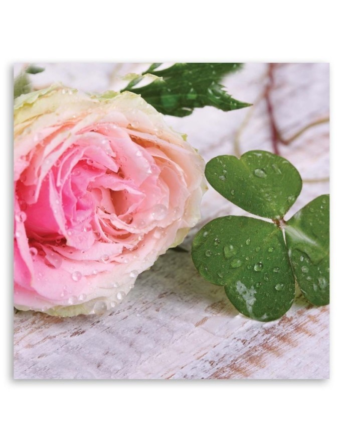 Modern Canvas painting for bedroom - Rose and clover | FEEBY