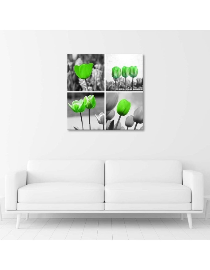 Canvas print - Set of green tulips | FEEBY