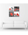 Modern painting for bedroom - Set of red poppies | FEEBY