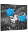 Modern bedroom painting - Blue tulips in a meadow | FEEBY