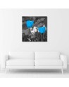 Modern bedroom painting - Blue tulips in a meadow | FEEBY