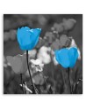Modern bedroom painting - Blue tulips in a meadow | FEEBY