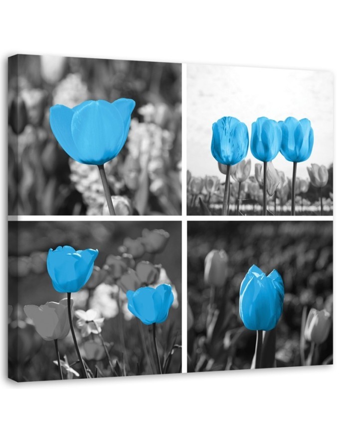 Canvas print - Blue tulips set | FEEBY