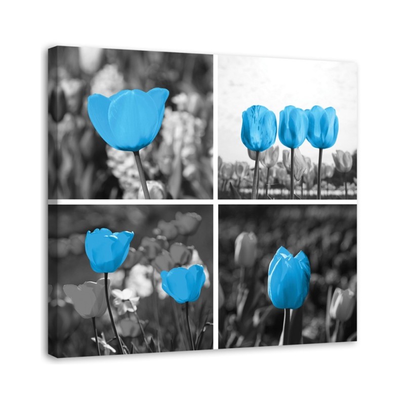 Canvas print - Blue tulips set | FEEBY