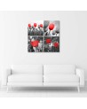 Canvas prints for living room - Set of red tulips | FEEBY