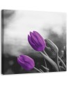 Two purple tulips - Modern Canvas painting for the bedroom | FEEBY