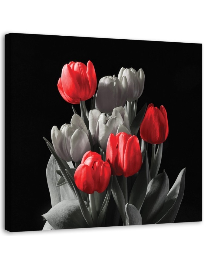 Bouquet of red tulips - Canvas print modern | FEEBY