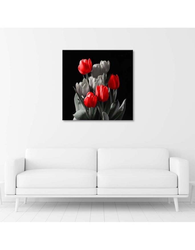 Bouquet of red tulips - Canvas print modern | FEEBY