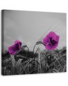 Modern Canvas painting for bedroom - Purple poppies and grain | FEEBY