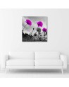 Canvas painting for living room - Purple poppy flowers | FEEBY