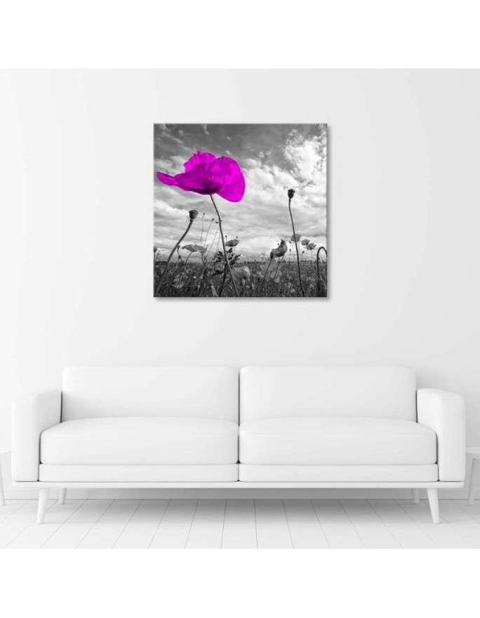 Canvas print modern - Purple poppies | FEEBY