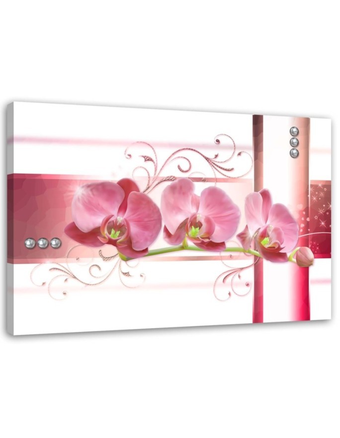 Bedroom painting - Orchids pink abstract white | FEEBY