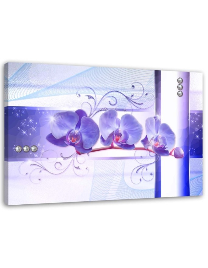 Canvas print modern - Orchids abstract purple | FEEBY