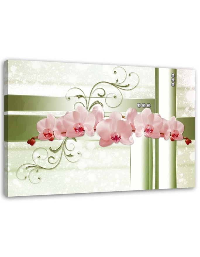 Canvas print - Orchids abstract khaki background | FEEBY