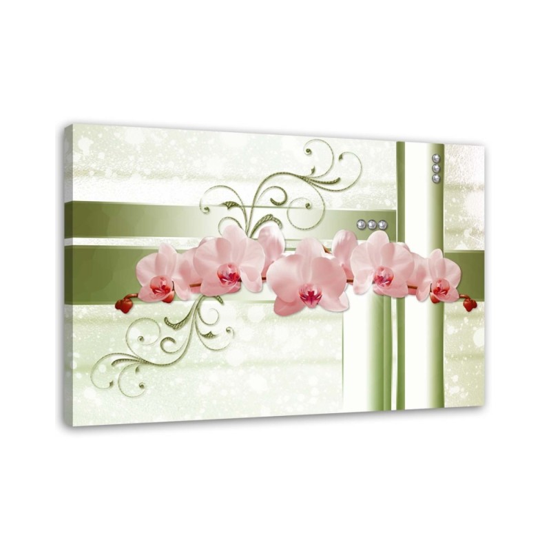 Canvas print - Orchids abstract khaki background | FEEBY