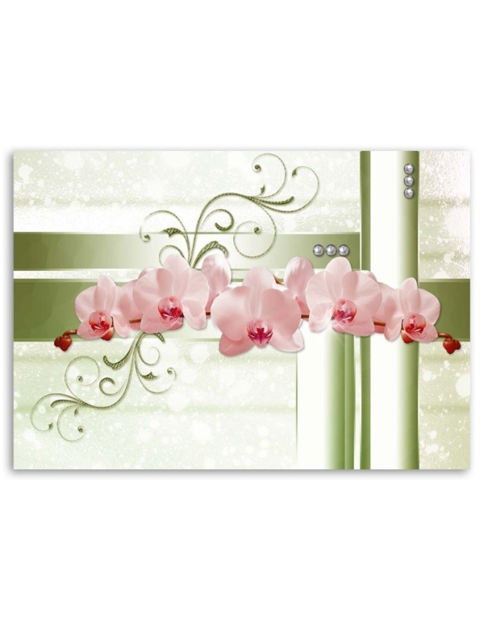 Canvas print - Orchids abstract khaki background | FEEBY