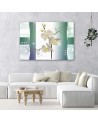 Canvas print - Orchids abstract mint | FEEBY