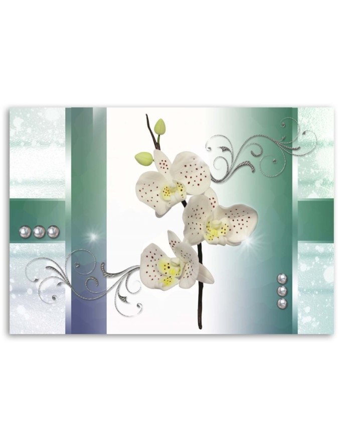 Canvas print - Orchids abstract mint | FEEBY