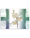 Canvas print - Orchids abstract mint | FEEBY