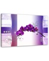 Modern Canvas painting for living room - Purple orchids abstract | FEEBY
