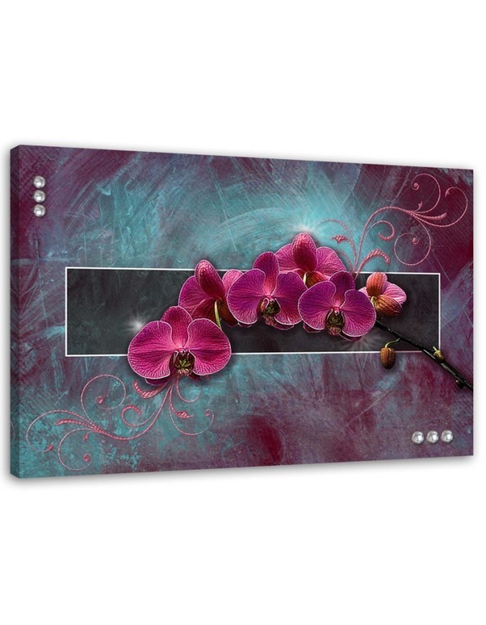 Canvas prints for living room - Orchid in fuchsia | FEEBY